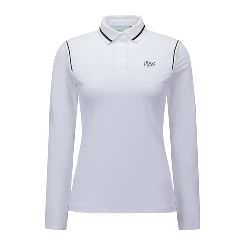 W COOLING LONG SLEEVE POLO T-SHIRT_WH