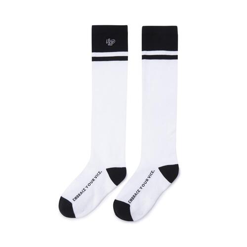 W COLOR POINT CREW SOCKS_WH