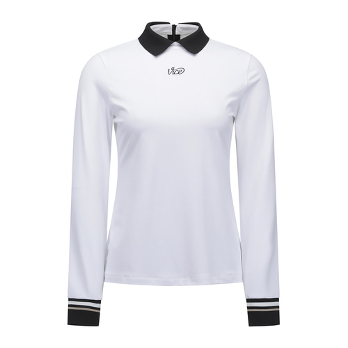 W BACK ZIP POINT LONG SLEEVE T-SHIRT_WH
